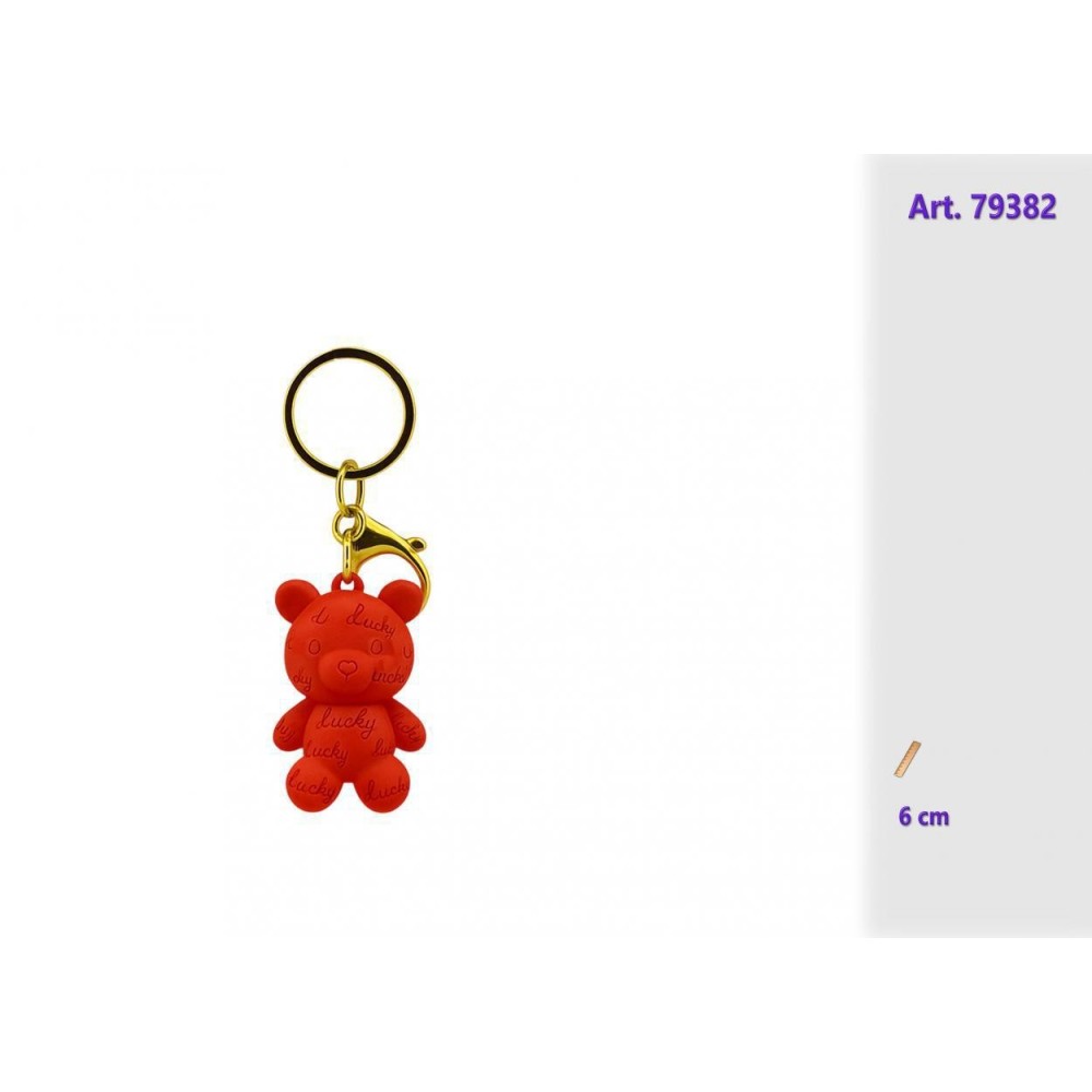 PORTACHIAVE ORSETTO RESINA ROSSO CM.6